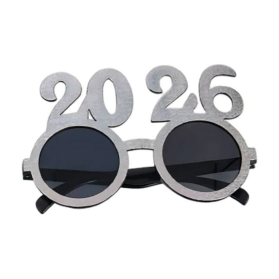 2026 New Year Number Glasses, Funny Round Frame Sunglasses for Holiday Celebrations, Party Photo Booth Props, New Year's Eve Festival Accessories
