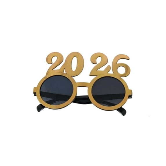2026 New Year Number Glasses, Funny Round Frame Sunglasses for Holiday Celebrations, Party Photo Booth Props, New Year's Eve Festival Accessories