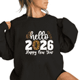 thumbnail image 1 of 2026 New Year's Eve Graphic Sweatshirt Black S-3XL Glitter Print Sweatshirt Tops, 1 of 5