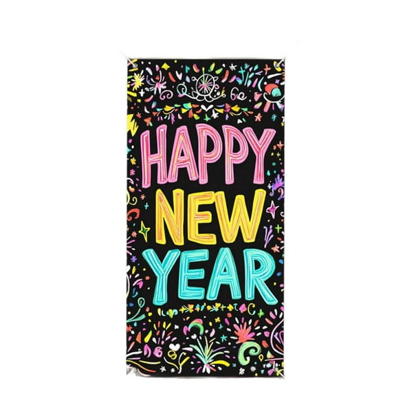 2026 New Year’s Eve Party Decorative Hanging Door Cover, Cloth Backdrop Banner for Christmas Decorations, Festive Atmosphere for Doors, Walls, and Tables