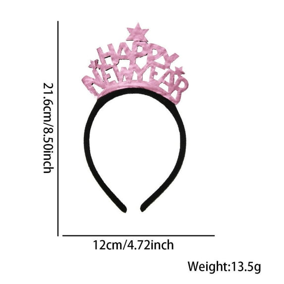2026 New Year's Party Headband Black Gold Ribbon Star Hair Band For Men Women Happy New Year Festival Party Decoration Supplies