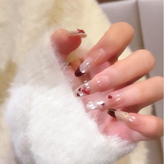 2026 New Year's Red Cat's Eye Wearing Nail Pure Handmade Bow Nail Art Finished Student Cute Fake Nails