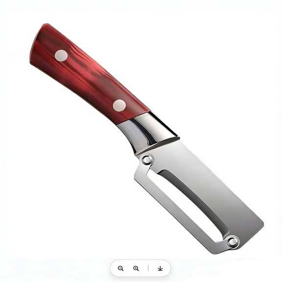 2026 New Zero Snag Wooden Kitchen Tool, 2-in-1 Multifunctional Stainless Steel Vegetable Handle Peeler with Built-in Bottle Opener, Zero Snag Wooden Peeler for Potato, Pumpkin, Papaya (1PCS)