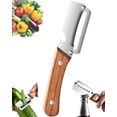 thumbnail image 1 of 2026 New Wooden Peeler, Kitchen Tool, Stainless Steel 2-in-1 Multifunctional Wood Handle Vegetable Peeler with Bottle Opener for Kitchen Fruit & Veggie Prep, 1 of 8