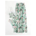 thumbnail image 1 of 2026 New module Women's Light Green Tropical Floral Pineapple Print 3-Piece Swim Set - Cross Wrap Underwire Bikini Top with Printed Bottoms Matching Maxi Skirt for Beach, Pool, Vacation S-XL, 1 of 5