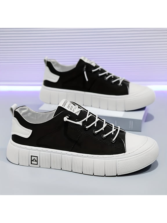2026 NewMen'S Low-Top Slip-On Sneakers -Breathable Fabric & Faux Upper, Casual Streetwear with Thick Cushioned PVC Sole, Non-Slip Comfort for Outdoor, Hiking & Daily Wear, Hiking Footwear, Stylish