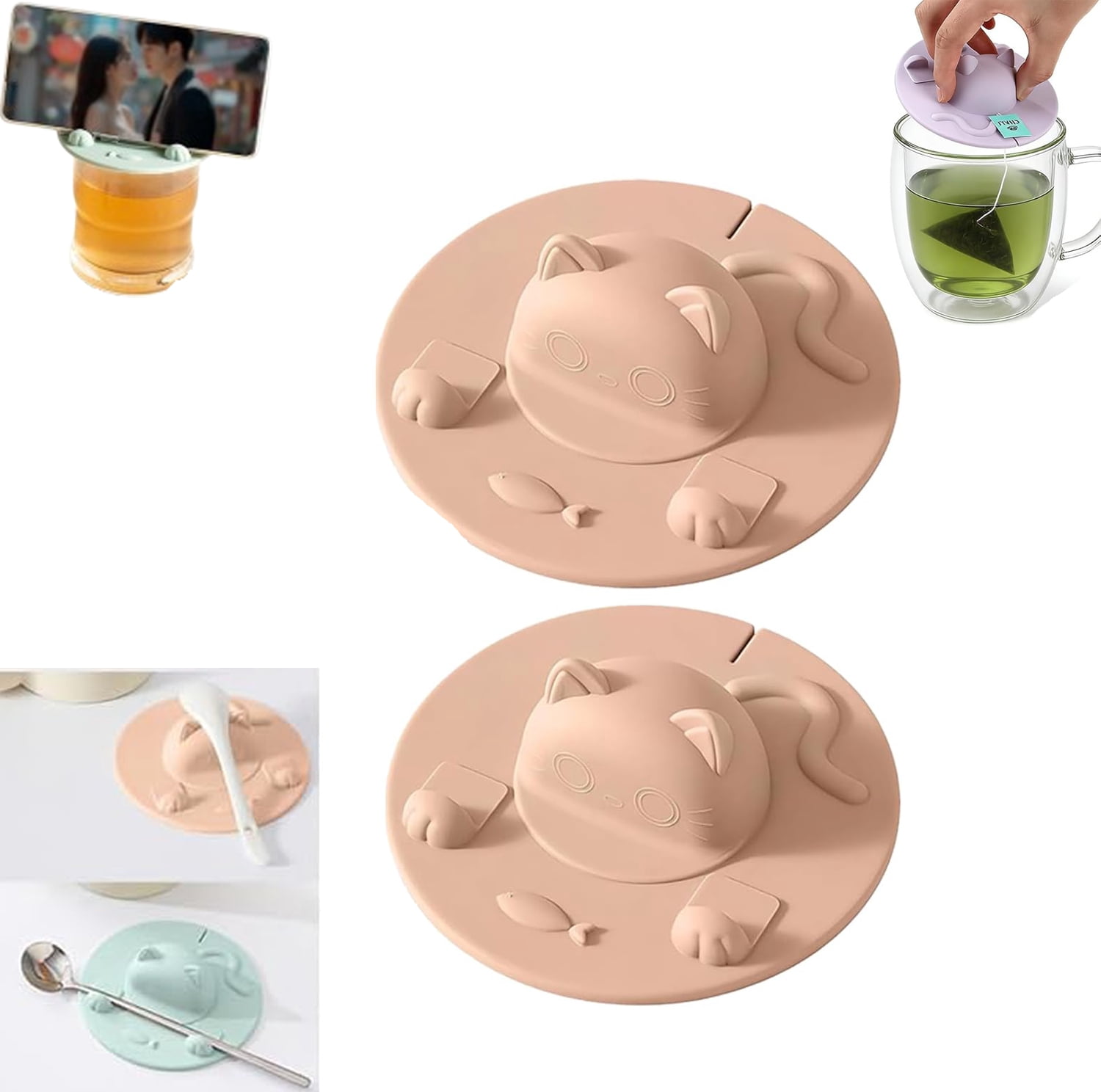 Cat Bags For Men 2026.2026 NewTea Bag Holder for Mug,Silicone Cup Covers,Reusable Silicone ...