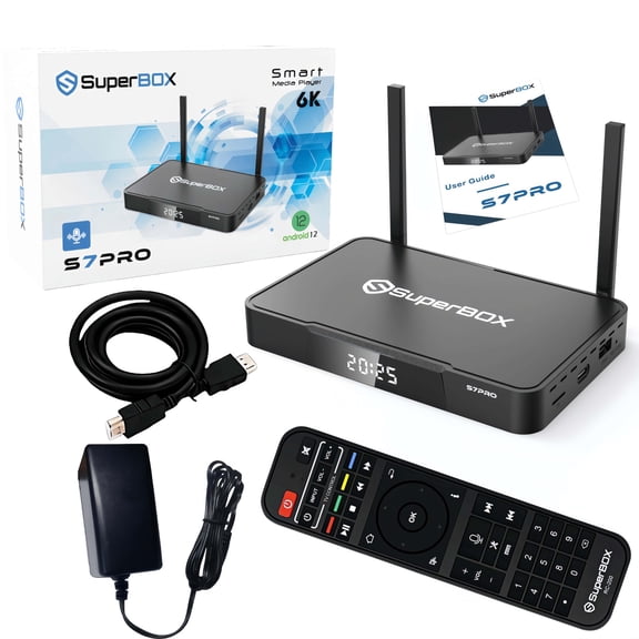 2026 Newest SuperBox S7PRO Smart TV Box with Built-in Voice Control System | Time Shift | Parental Control Time | S6PRO 2025 | 4GB RAM | 32GB Storage with Voice Remote Control