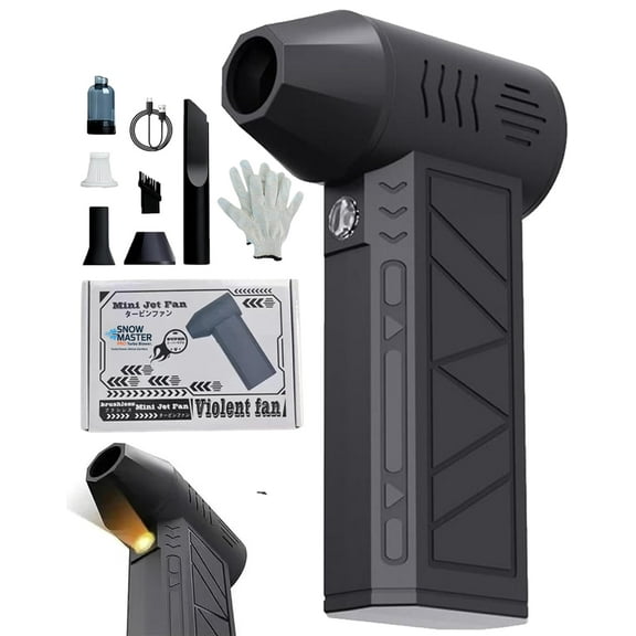 2026 Next Generation Snow Master Pro LED Turbo Blower - 130,000 RPM Portable Snow Removal Tool for Cars & Driveways, Mini Turbo Snow Blower, 3-Speed & Fast Snow, USB Rechargeable, Ergonomic Design