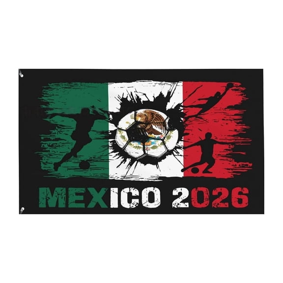2026 North America Soccer Tournament Banner Canada America Mexico Themed 3x5 Ft Polyester Flag Outdoor Garden Decor for Sports Fans Backyard Party