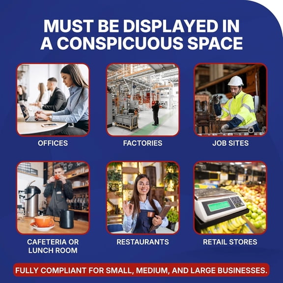 2026 Oklahoma State and Federal Labor Law Poster - OSHA Workplace Compliant - Mandatory Regulations Posting for Employees - All-In-One Required Compliance Posting 17" x 40" - Laminated (English)