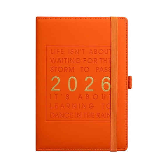 2026 One Page Daily Planner with Monthly Agenda, Leather Cover to Do List Notebook for Professional Organization, Time Management And Schedule Planning, 1 2026 Planner/English Calendar
