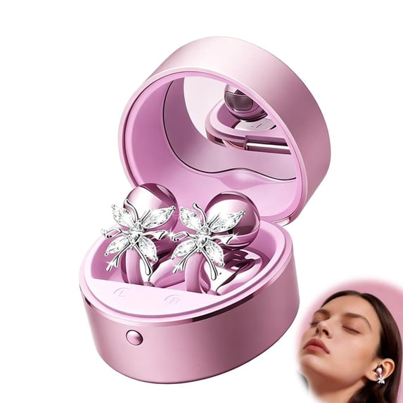 2026 Open Ear Clip On Earbuds with Heart Design, ireless Earbuds Bluetooth 6.0 Headphones, WWaterproof Earphone for Running, Comfortable for Small Ears and Glasses Wearers - Pink/Type B