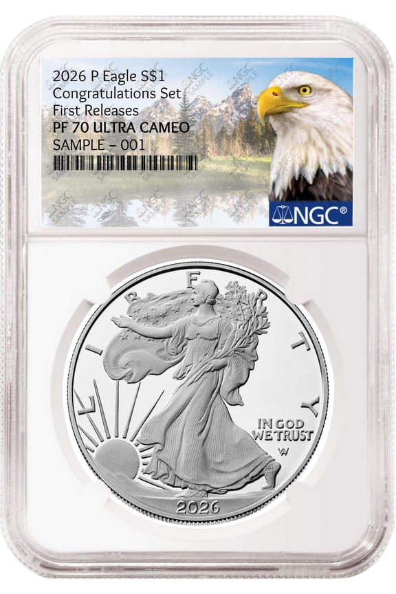 2026 P Congratulations Set Proof Silver Eagle NGC PF 70, First Releases Mtn