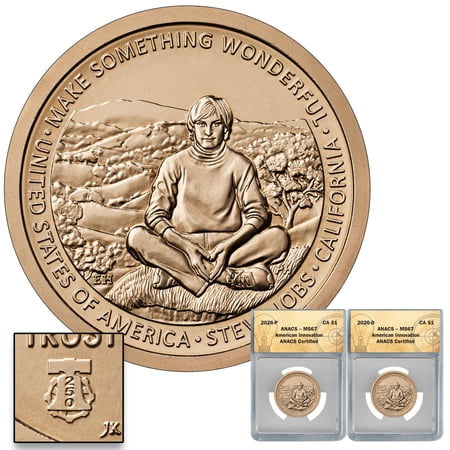 2026 P&D MS67 Steve Jobs Commemorative $1 coin - American Innovation California