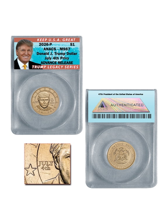2026 P President Donald J. Trump Liberty $1 Dollar July 4th Privy MS67 - Advance Release
