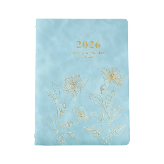 2026 PU Weekly Planner with Dated Pages Refillable 6 Rings Leather Binder Academic Journal Notebook For Daily Planning