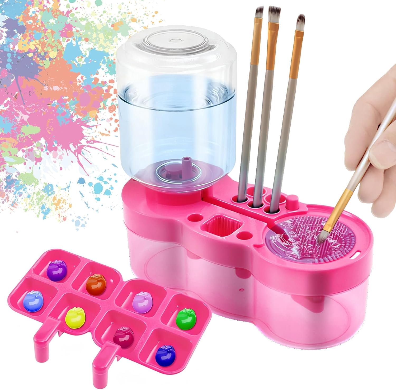 2026 Paint Brush Cleaner for Kids Water Circulation Paint with Drain ...