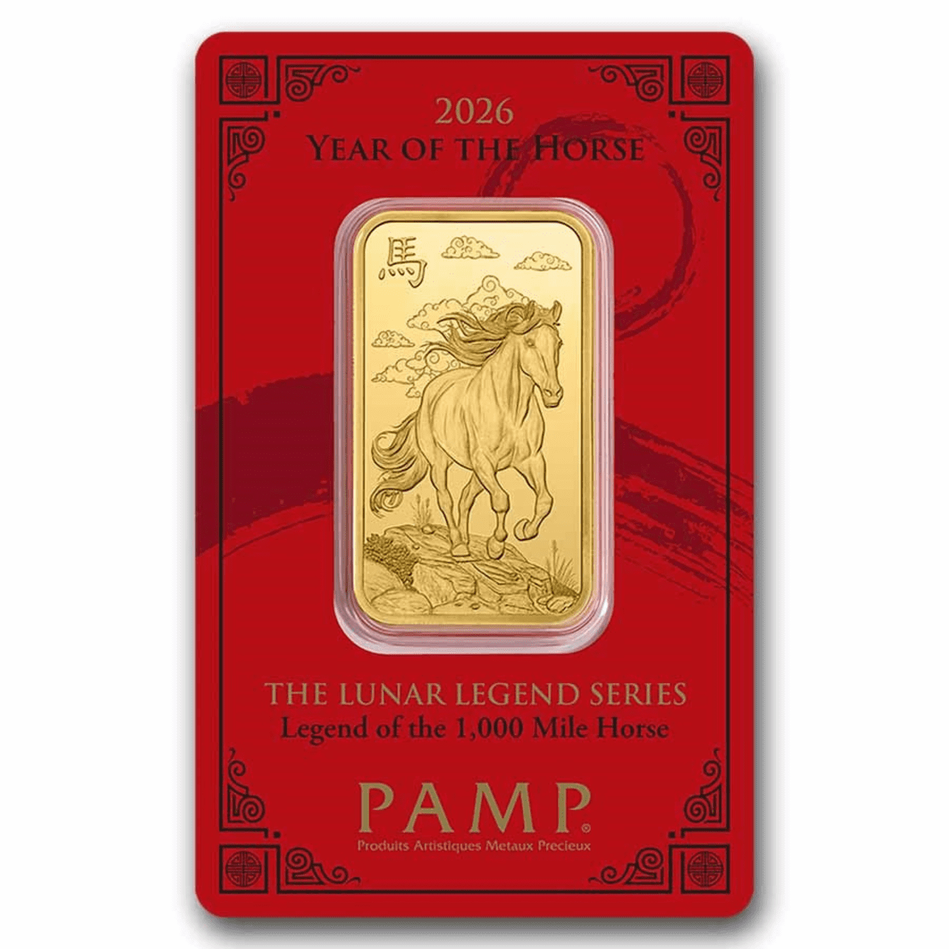 2026 Pamp Suisse Year of the Horse 1 oz Gold Bar - In Assay w/Sleeve