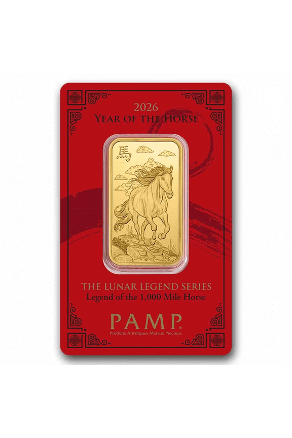 2026 Pamp Suisse Year of the Horse 1 oz Gold Bar - In Assay w/Sleeve