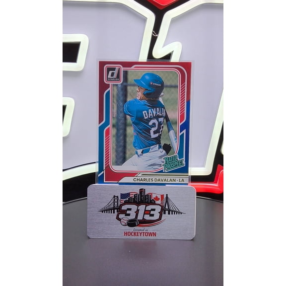 2026 Panini Donruss Baseball Charles Davalan #113 Rated Prospect Baseball Card Los Angeles MLB Baseball Trading Card