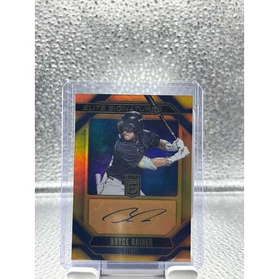2026 Panini Donruss Elite Elite Signatures Orange Auto Bryce Rainer ES-BR 028/149 Detroit Tigers Baseball Card Detroit Tigers MLB Autographed Baseball