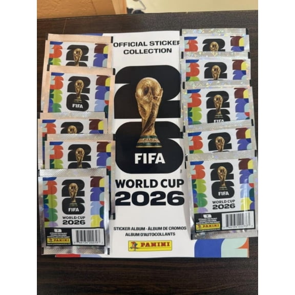 2026 Panini FIFA World Cup Soccer Sticker Album + 10 Sticker Packs Lot FACTORY SEALED