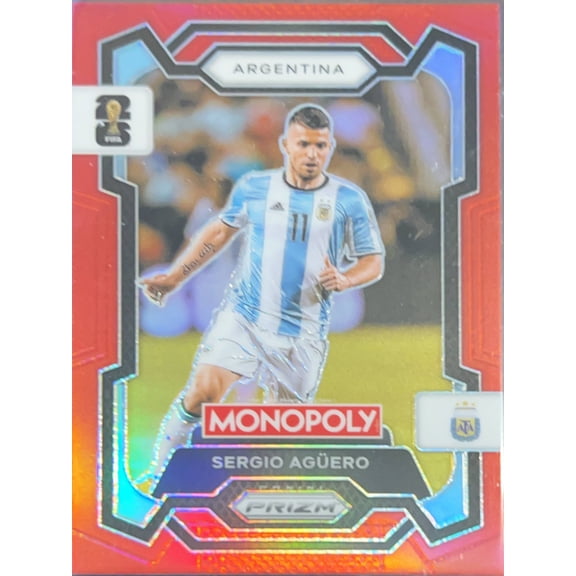 2026 Panini Monopoly Prizm FIFA World Cup 26 Red #6 Sergio Agero Argentina Soccer Card