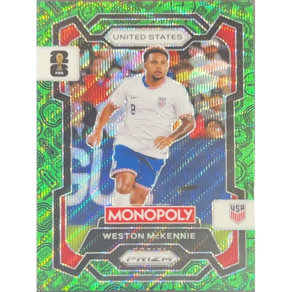 2026 Panini Monopoly Prizm FIFA World Cup 26 Weston McKennie #50 Green Soccer Card