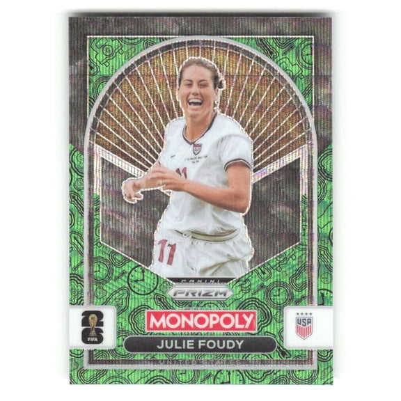 2026 Panini Prizm Monopoly FIFA World Cup Four Corners Green Wave #93 Julie Foudy United States Soccer Futbol Trading Card