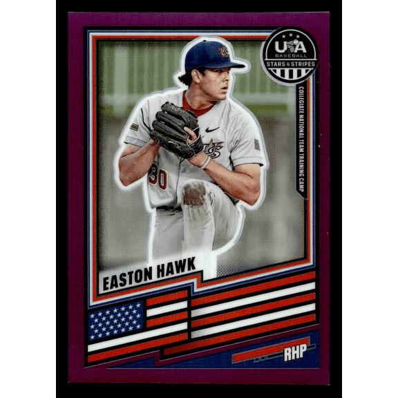 2026 Panini USA Baseball Stars & Stripes Prizm Easton Hawk #76 Purple Prizm /199