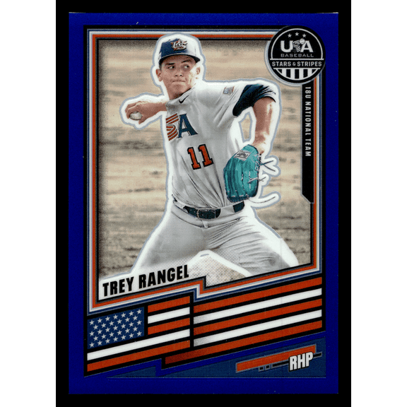 2026 Panini USA Baseball Stars & Stripes Prizm Trey Rangel #62 Blue /299 Trading Card