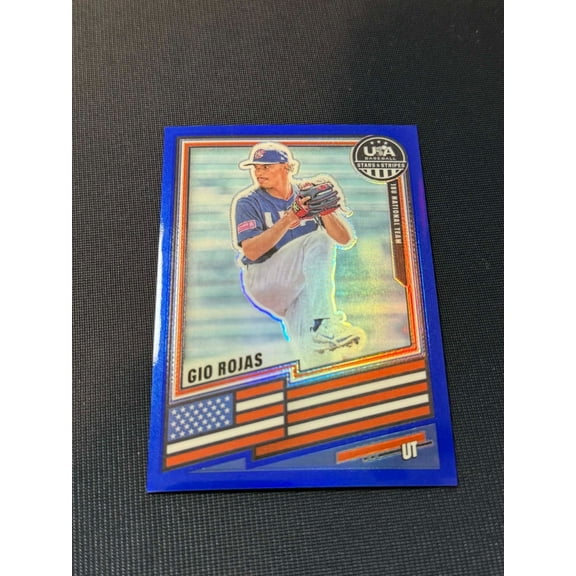 2026 Panini USA Stars & Stripes Prizm Gio Rojas Blue Prizm /299 Short Print Rookie