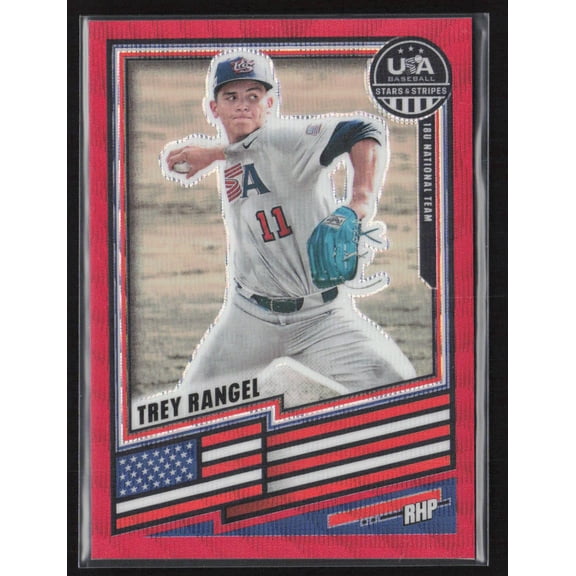 2026 Panini USA Stars & Stripes Prizm Trey Rangel #62 Red Ruby Wave