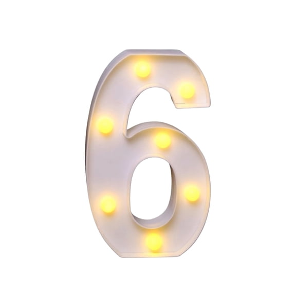 2026 Party Decorations, 9In Number 6 Led Light Sign, Battery Powered Light Bulbs, Warm White Light Bulbs, White Birthday Decorations, Birthday Table Decor, Table Decorationsfor