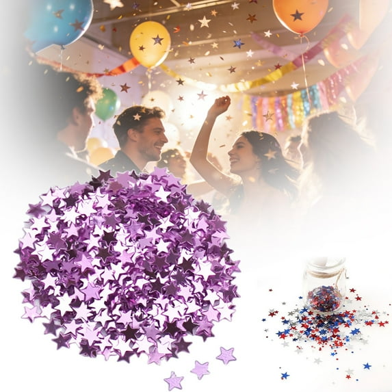 2026 Party Decorations Star Shaped Glitter Confetti Bulk Pack, 1cm Sparkling Plastic Sequin Scatters , European Wedding Toss, Table Centerpiece and Photo Booth Backdrop Friends Party Decorations