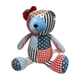 thumbnail image 1 of 2026 Patriotic Independence Day Patchwork Bear - 12" Soft Plush Toy with Bow, Commemorative 4th of July Stuffed Animal Gift for Anniversary, 1 of 7