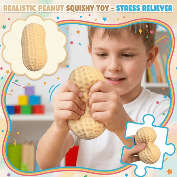 2026 Peanut Squeeze Tools - Slow-Rise Sensory Fidget Tools for Stress Relief,Cute Anxiety Aid and Gifts