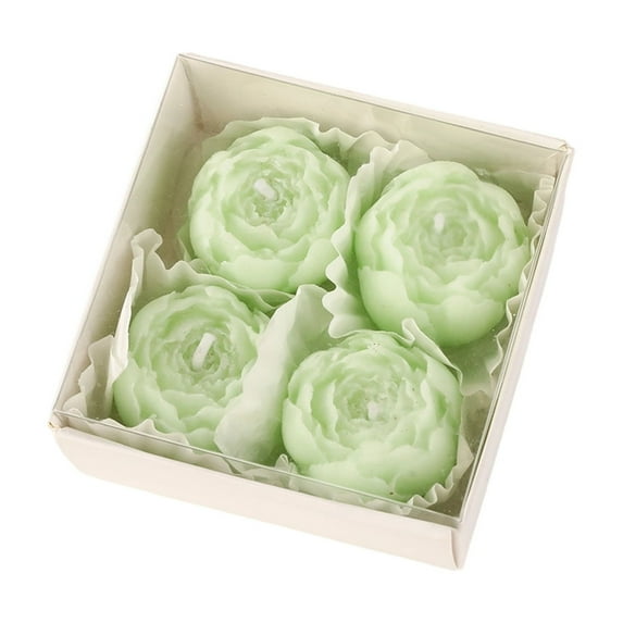 2026 Peony Flower Shaped Scented Candles 4 Packs Soy Wax Blend Aromatherapy Decorative Candles - Peony Design With Floral Fragrance, Long Burning Lead-Free Cotton Core - Gifts For