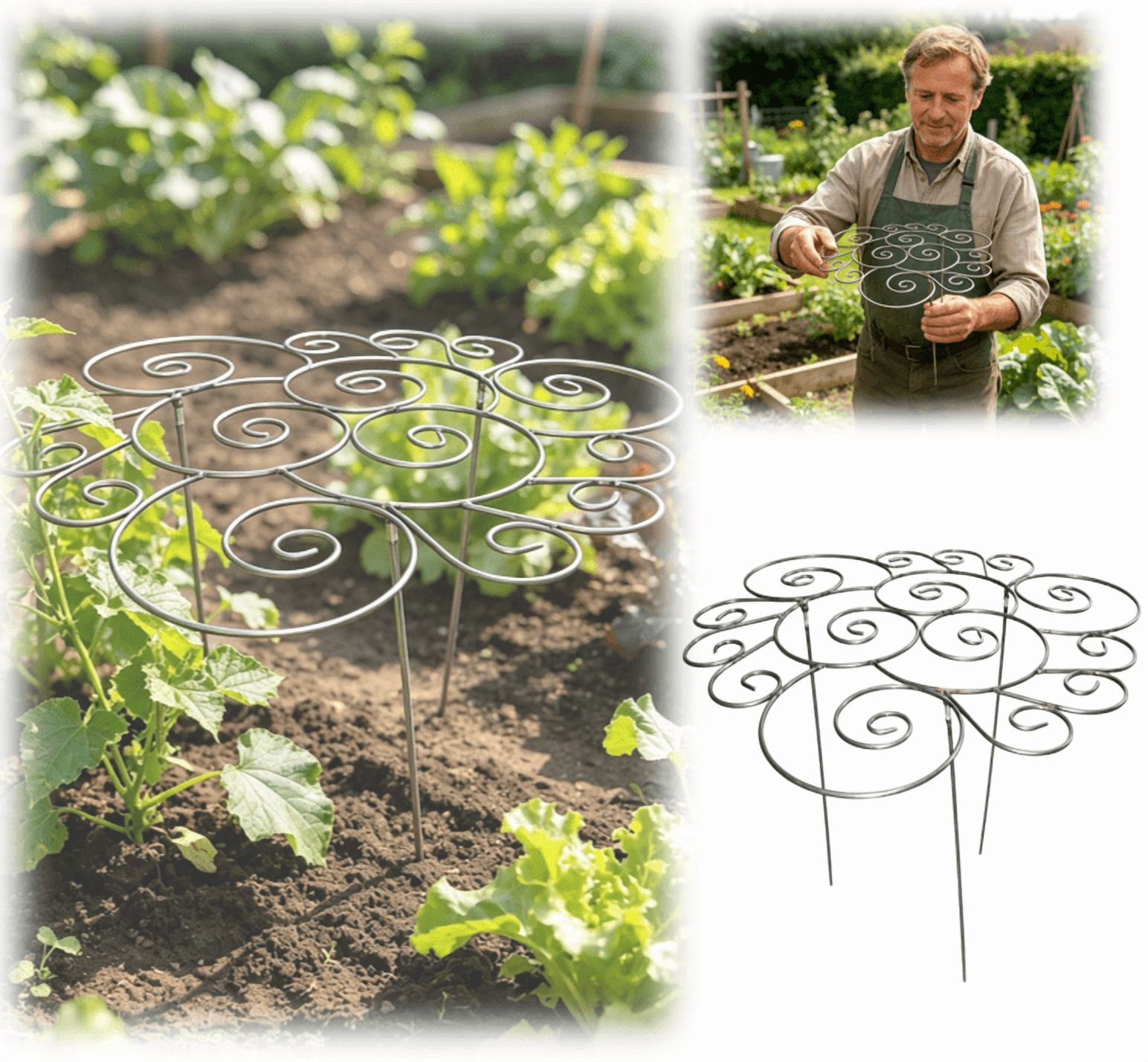 2026 Peony Support Ring Garden Plant Stake Heavy Duty Metal Flower Support Cage For Outdoor Garden Spring B-1pcs