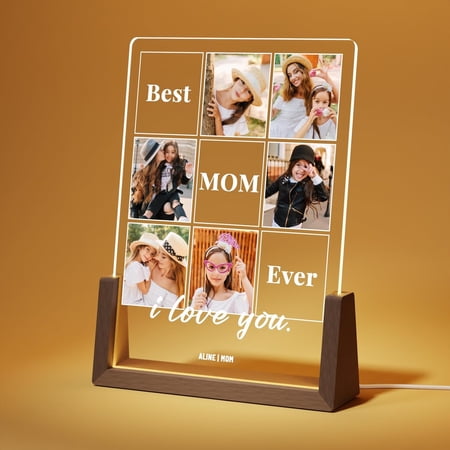 2026 Personalized Mothers Day Picture Frame for Mom, Custom Gifts for Mother's Day from Daughter Son Kids, Customized Photo Presents for Wife from Husband, Best Mom Ever Gift Ideas Style-MOM-02