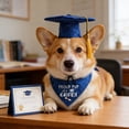 thumbnail image 1 of 2026 Pet Graduation Outfit Set,Graduation Cap and Triangles Bandana,Photography Props Dogs Cats Grade Outfits for Pets Party Dress Costume,Blue, 1 of 7