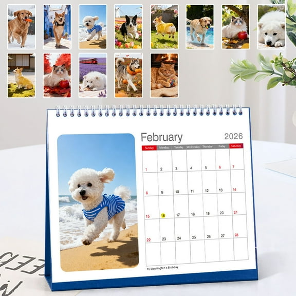 2026 Pet Lovers Calendar, Personalized Monthly Photo Calendar for Home and Office, Ideal Gift for Dog and Cat Owners