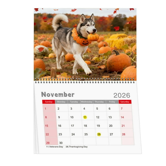 2026 Pet-Theme Wall/Desk Calendar, 12 Custom Monthly Pet Photo Pages + Ample Writing Space, Furry Friend Themed Gift For Home & Office, 8.3x11.7"