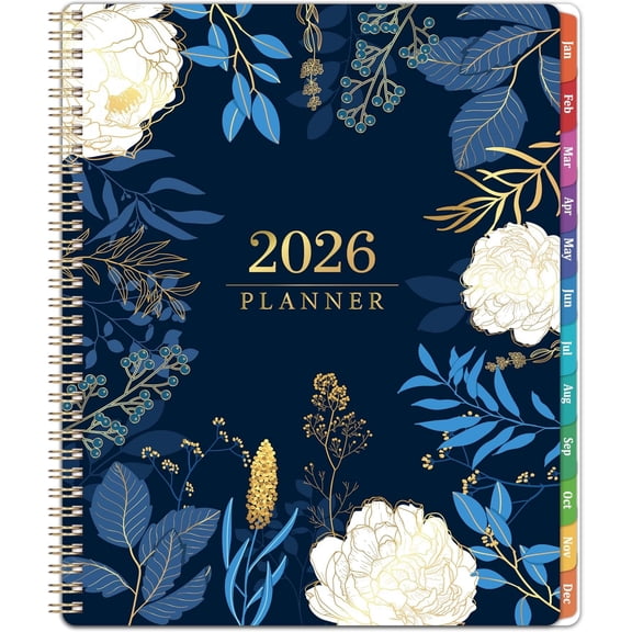 2026 Planner - 2026 Planner Weekly and Monthly, 2026 Calendar Planner, Jan 2026 - Dec 2026, 8.5" x 11", Monthly Tabs, -Wire Binding, Holidays, Pocket, Habit