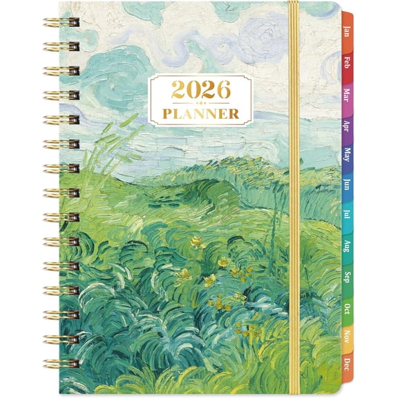 2026 Planner - 2026 Planner Weekly and Monthly, Jan. 2026 - Dec. 2026, 6.4" x 8.5" Calendar 2026 with Monthly Tabs, Premium Paper, Strong Twin-wire, Green