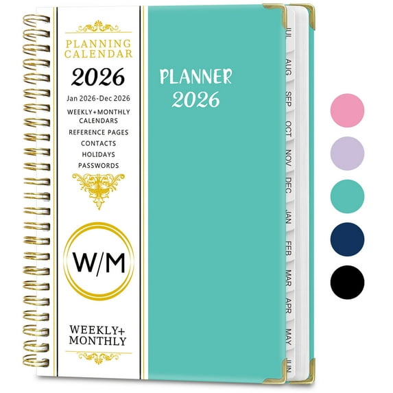 2026 Planner - 2026 Planner Weekly and Monthly from Jan. 2026 - Dec. 2026, 8.5" x 6.2", Weekly Planner 2026 with Inner Pocket, Colorful Tabs, Planner for Women