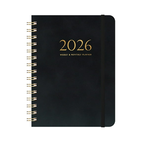 2026 Planner, A5 Hardcover Daily Weekly Monthly Schedule Book with Academic Year Calendar, Creative Notebook for Time Management & Goal Setting, Student Planner Organizer