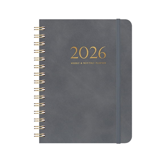 2026 Planner, A5 Hardcover Daily Weekly Monthly Schedule Book with Academic Year Calendar, Creative Notebook for Time Management & Goal Setting, Student Planner Organizer