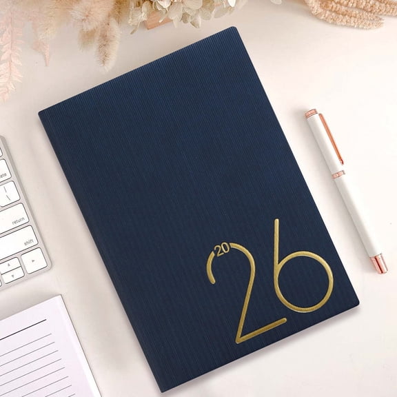 2026 Planner Calendar,Hardcover 2026 Calendar Planner,2026 Hardcover Weekly Planner Notebook,with Monthly Tab 80Gsm Thick Paper Daily Planner 365-Day Office Plan,Blue